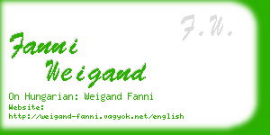 fanni weigand business card